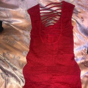 Red Mini Sparkle Dress
